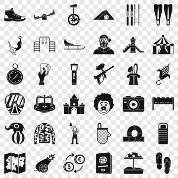 Celebration icons set. Simple style of 36 celebration vector icons for web for any design