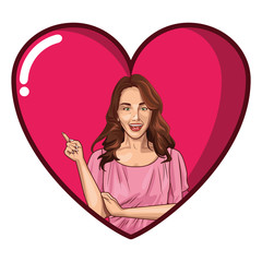 Pop art beautiful woman cartoon