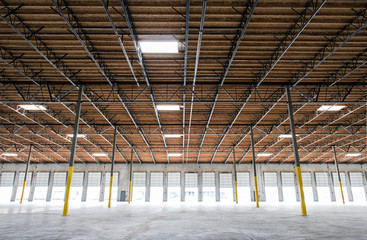 Interior view of empty warehouse