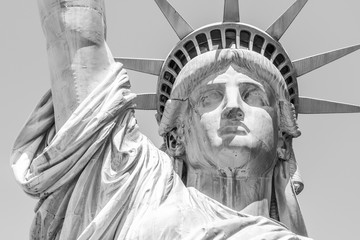Statue of Liberty fave close up in black and white