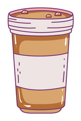 Isolated iced coffee glass vector design