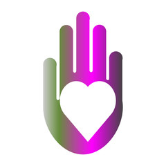 Obraz premium Vector icon heart in a hand.