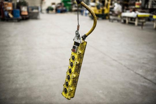 Overhead lift control unit in factory