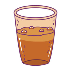 Isolated iced coffee glass vector design