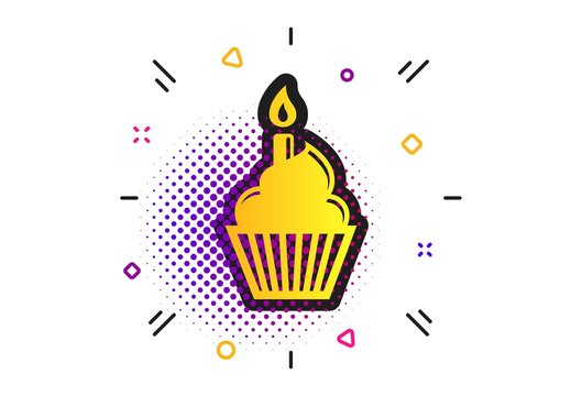 Birthday cake sign icon