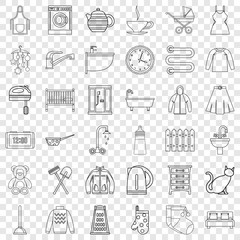 Plumber icons set. Outline style of 36 plumber vector icons for web for any design