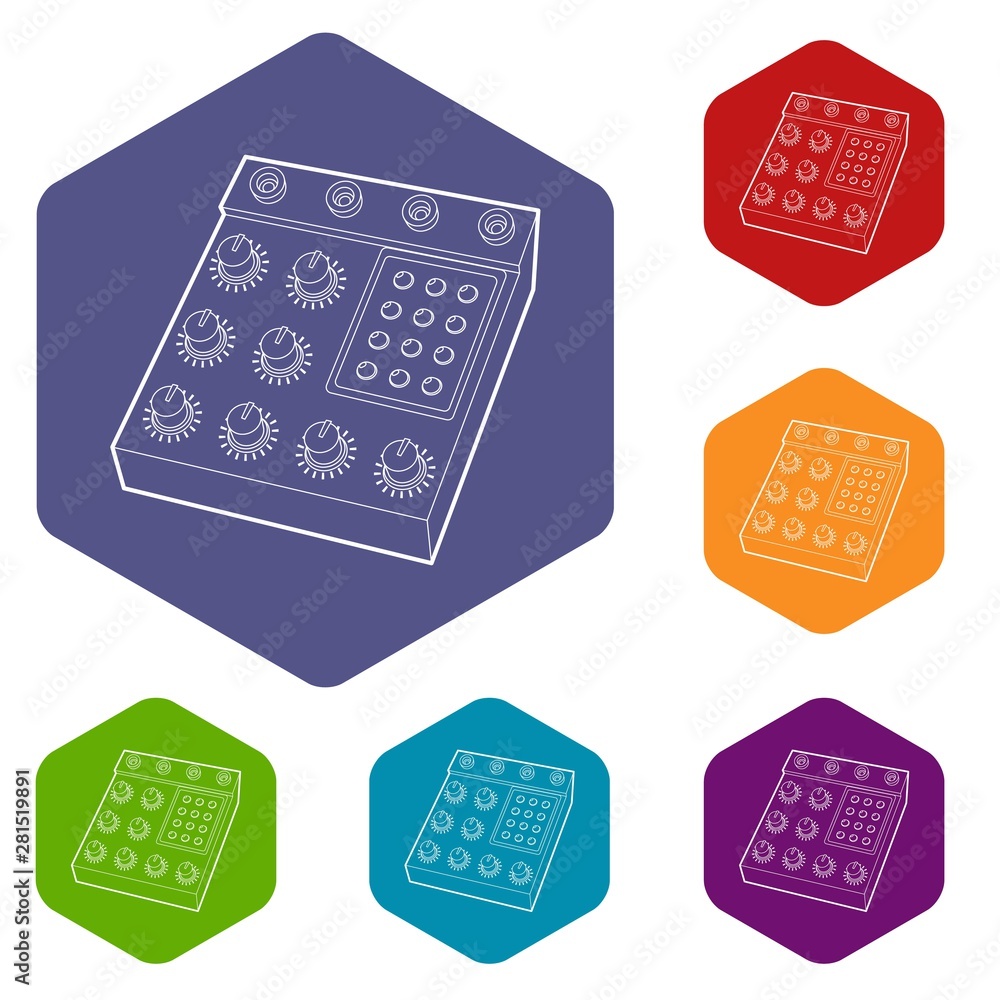 Poster retro studio equalizer icon. outline illustration of retro studio equalizer vector icon for web desi