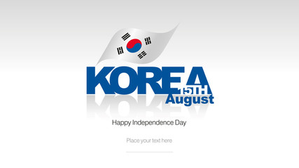 Korea Republic Independence Day flag logo icon banner