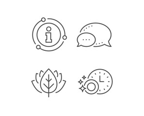 Cleaning dishes with Time line icon. Chat bubble, info sign elements. Dishwasher sign. Clean tableware sign. Linear dishwasher timer outline icon. Information bubble. Vector