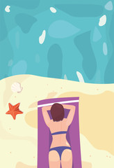 woman summer time vacations design