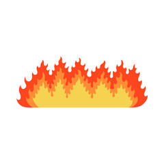 Fire flame icon in cartoon and flat style. Isolated object. Vector illustration.