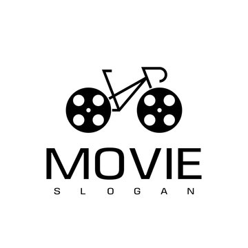 Bike Movie or Cinema Logo Design Vector