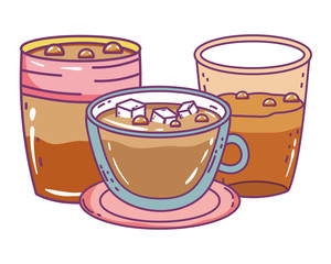 Isolated coffee mug and cup vector design