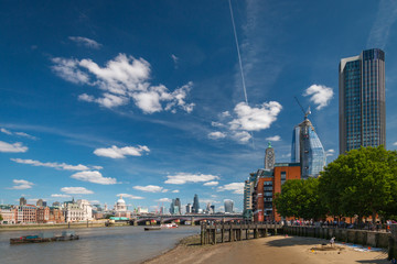 Cityscape of London, United Kingdom seen from Southbank