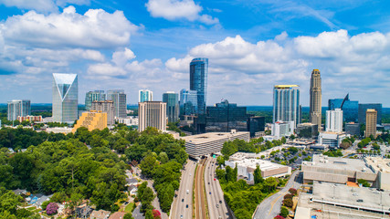 Buckhead Aerial near Downtown Atlanta Georgia - obrazy, fototapety, plakaty