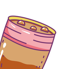 Isolated iced coffee glass vector design