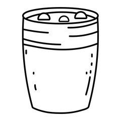 Isolated iced coffee glass vector design