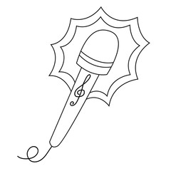 Microphone icon on the white background. Vector illustration.