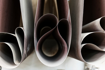 Close up of sanding belts