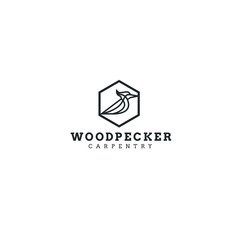 Naklejka premium best original logo designs inspiration and concept for iron wood, carpentry, construction and woodpecker