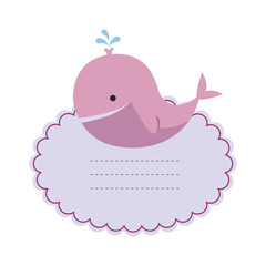 baby shower card with little whale