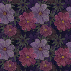 Obraz premium Seamless watercolor flowers pattern. Floral pattern for your design and decor.