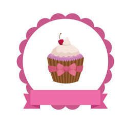 baby shower card with sweet cupcake