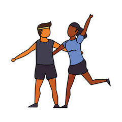 fitness sport exercise lifestyle cartoon