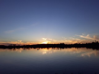 sunset over lake