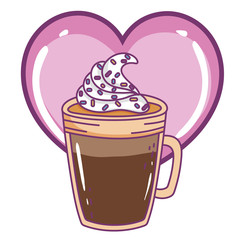 Isolated iced coffee glass vector design