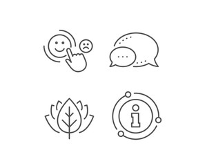 Customer satisfaction line icon. Chat bubble, info sign elements. Positive feedback sign. Smile symbol. Linear customer satisfaction outline icon. Information bubble. Vector