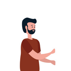 young man with beard avatar character