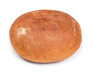 Round loaf of bread on an isolated white background