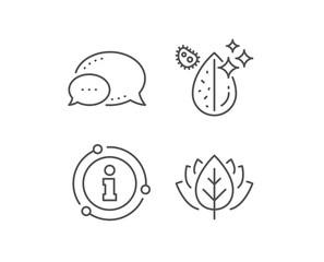 Dirty water drop line icon. Chat bubble, info sign elements. Clean filter aqua sign. Liquid with bacteria. Linear dirty water outline icon. Information bubble. Vector