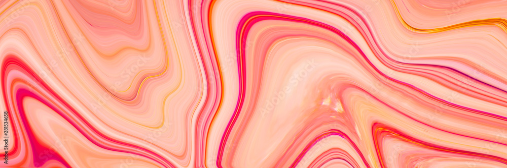 Sticker marble ink colorful. orange marble pattern texture abstract background. can be used for background o
