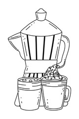 Coffee maker and glass vector design