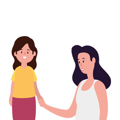 mother with daughter family characters