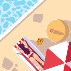 woman summer time vacations design