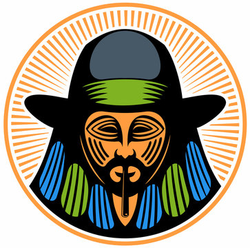 Mayan God Maximon, vector logo concept.