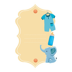 baby shower card with set icons