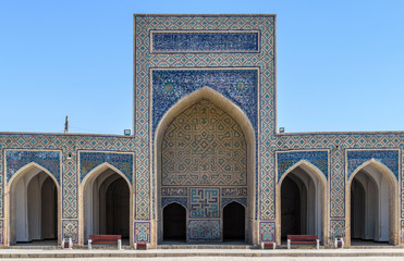 Exterior view of madrasa against clear sky