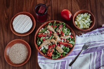 chicken breast Salad, low carb food, healthy food.