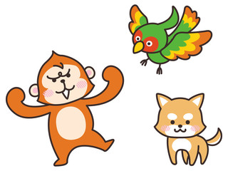 犬、猿、雉