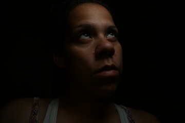 Low Key Portrait Mixed Race Female