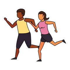 fitness sport exercise lifestyle cartoon