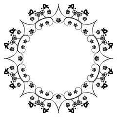 Frame flower border ornament leaf, retro pattern, banner, poster. Vector