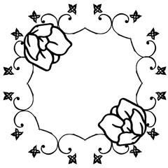 Beauty of flower frame blooms, for ornate of card, space for your text. Vector