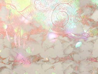 Abstract floral background with marble and shining light, feminine and eyecatching