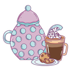 Isolated coffee pot vector design