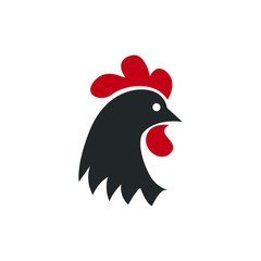 Rooster, chicken, cock. Abstract vector illustration, logo, icon
